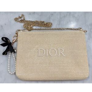 Dior Cream Clutch with Gold Chain